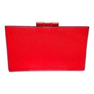 Hermes Red Epsom Leather Agenda Notebook Cover Red Blue